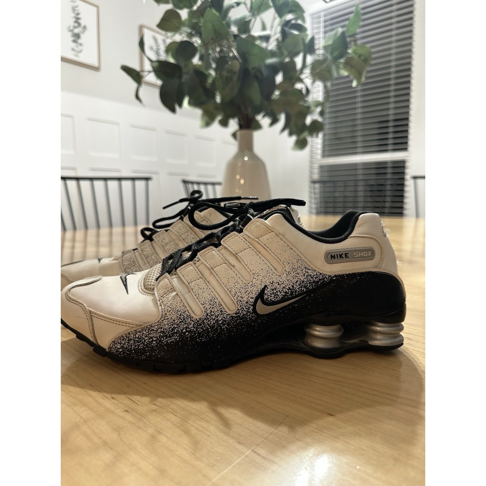 Nike Shoes 2015 Shox NZ EU White Black Speckled Mens Metallic Silver Sz 10.5